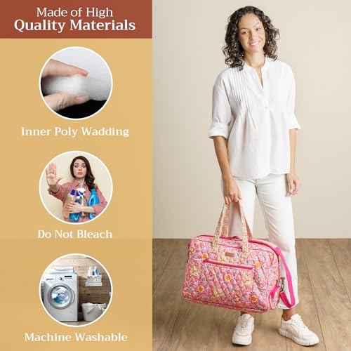 Maison d' Hermine Weekend Bag Cotton Quilted Duffel Overnight Luggage Weekender Gym Bag for Gifts Travel Men Women Business Travellers Family Trip, Summer Vibes3