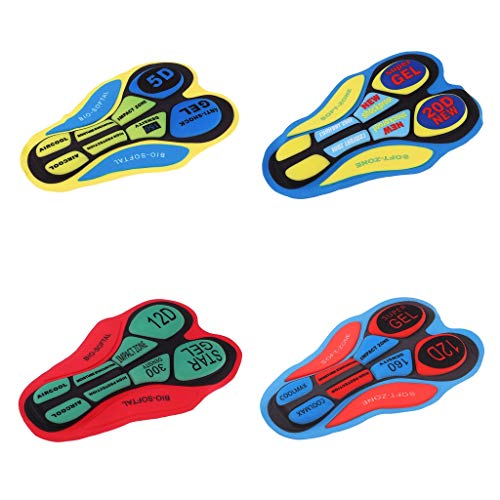 #N/a 4 Unidades Calções de Ciclismo à Prova de Choque em Gel Macio E Almofadas com Almofada Acessóri