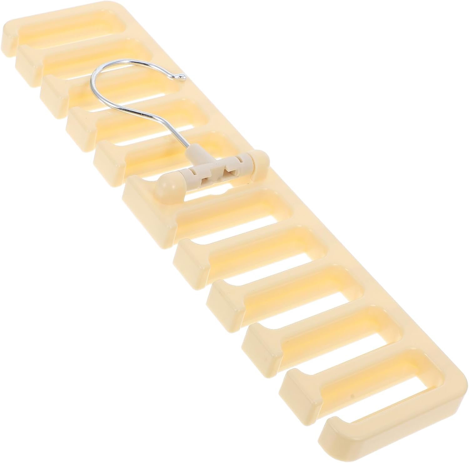 VOSAREA 2pcs Belt Organizer Hanger and Scarf Holder for Closet, Portable Plastic Belt Accessory Rack with Multi-Compartment Storage, Beige Clothing and Purse Organizer for Home Wardrobe