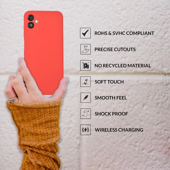 Image of SPRIG Compatible with Samsung Galaxy F14 5G Phone TPU Basic Premium Back Cover Drop Tested Shock Proof Mobile Case for Men, Women, Boys and Girls with Camera Protection (Red)