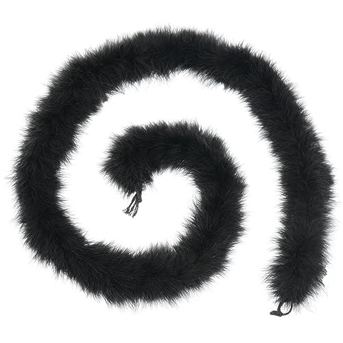 183 cm lange flauschige Marabu-Federboa für Frauen DIY Handwerk Heimdekoration 30 g, Schwarz, 183 cm Lange
