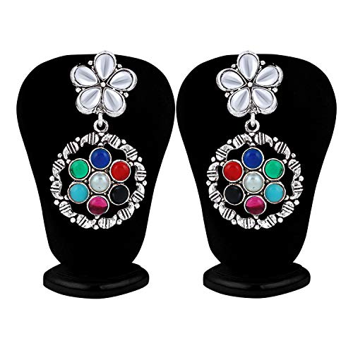 Oxidised Floral Earring (SKR56752)
