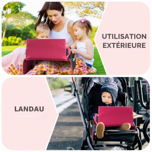 INFIVITA Plateau de Voyage Enfant Voiture - Plateau de Voyage pour Enfant, Tablette Voiture avec 6 Marqueurs et 1 Sac de Rangement, Rose – vue 9