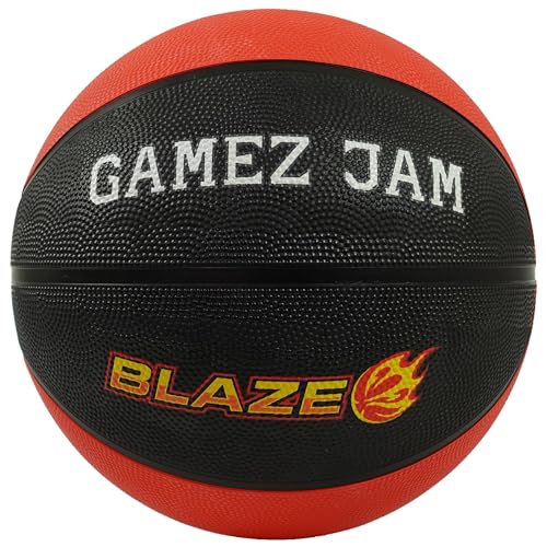 Gamez Jam Basketball Größe 7 – Vollgröße Outdoor Street Basketball für Erwachsene und ältere Spieler – Indoor/Outdoor Grip Ball mit auffälligem Design – Robuster Gummiball (Rot, Schwarz) Gamez Jam Basketball Größe 7 – Vollgröße Outdoor Street Basketball für Erwachsene und ältere Spieler – Indoor/Outdoor Grip Ball mit auffälligem Design – Robuster Gummiball (Rot, Schwarz)