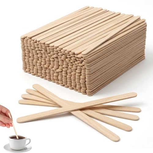Huxiny Touillette Cafe, 200 pièces Agitateur Café, Batonnet en Bois, Toullettes Cafe, Touillettes Café, pour Chaudes et Froides Touillette Cafe pour Maison Bureau et Atelier Créatif