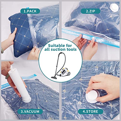 Vacuum Storage Bags,8 Pack (Large,32"X24"),Space Saver 80% Vacuum Storage Bags,Storage Bags Vacuum Sealed Of Clothes, Pillows,Comforters,Blankets Storage,Hand Pump Included #TOP3