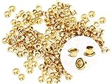 CRAFTMEmore 2MM Hole 200PCS Tiny Grommets Eyelets Self Backing for Bead Cores, Clothes, Leather, Canvas (Gold)