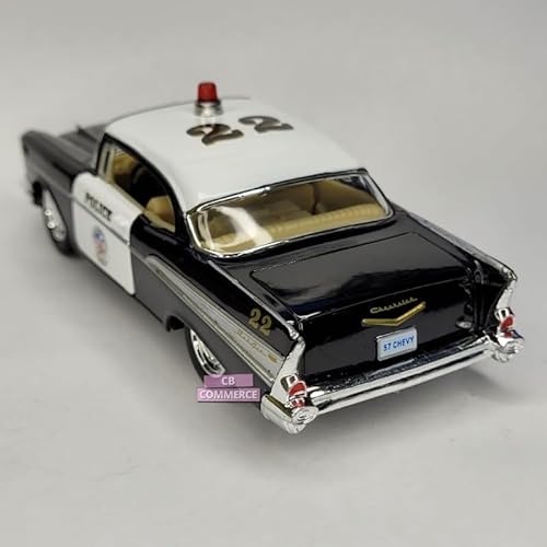 Miniatura Carrinho de Ferro 1957 Chevrolet Bel Air (Policia preto)