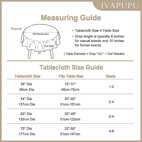 Ivapupu Linen Round Tablecloth 38 Inch Washable Table Cloth Resistant Fabric Wrinkle Free Tablecloths Kitchen Dining Room Table Cover For Tables Outdoor Farmhouse Holiday #TOP2