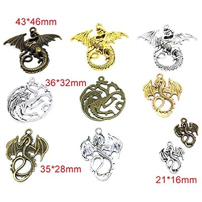 ALIMITOPIA Flying Dragon Charm Demon Fire Dragon Totem DIY Jewelry Making Charm Pendant for Handmade Necklace Bracelet Accessaries(20pcs)