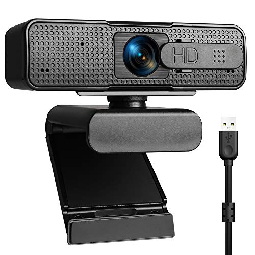 Auto Focus Webcam with Privacy Cover and Noise Cancelling Mic, Wide Angle Web