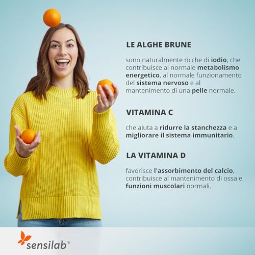 Acceleratore metabolismo con Iodio, Vitamina C, Alga bruna, Vitamina D3 | 60 capsule per 60 giorni, Metabolism Boost Improved | Sensilab - 4