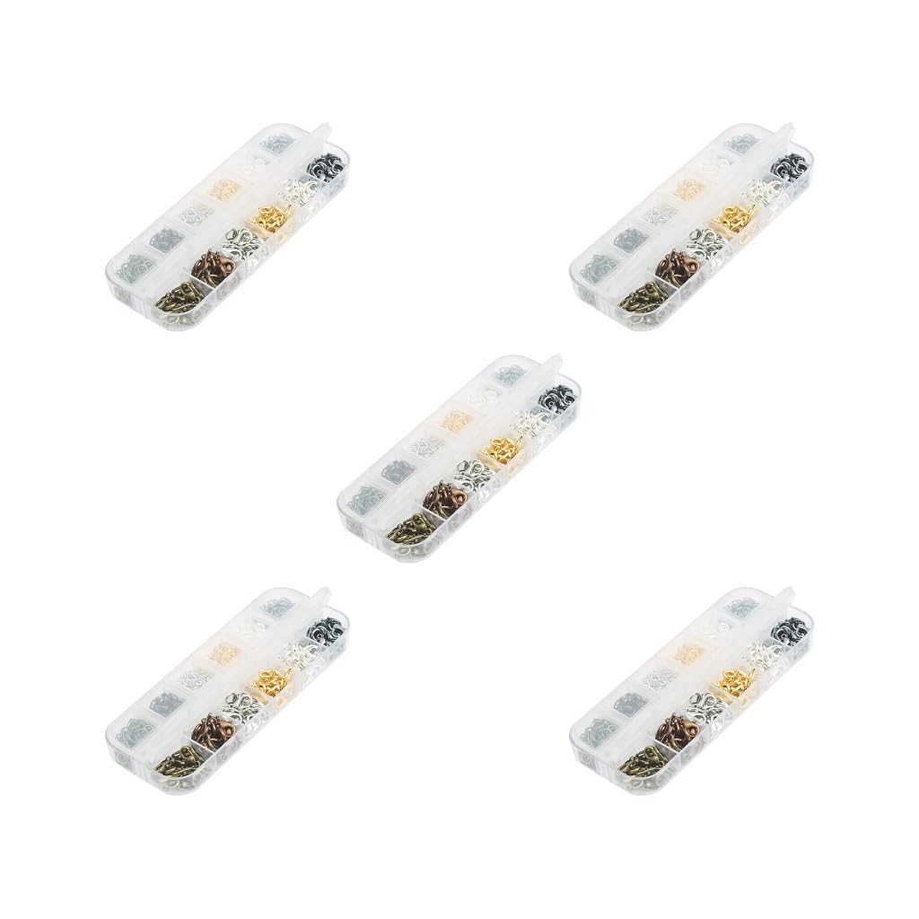 5 set di 12 stili in scatola per la creazione di gioielli kit starter kit di chiusura a moschettone anellini aperti