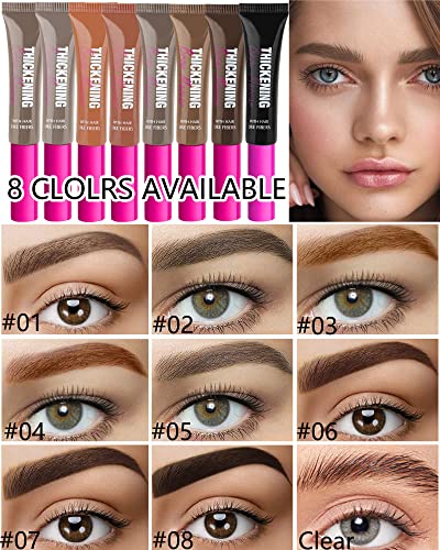 Waterproof Tinted Brow Gel-1Pcs Black Thickening Eyebrow Mascara Glue,Brow Lift Fast Sculpt,Color Brow Filler Gream Gel,Long Lasting Eye Makeup for Women,Light Medium Dark Brown Cover Gray Hairs-08 - Thumbnail 3