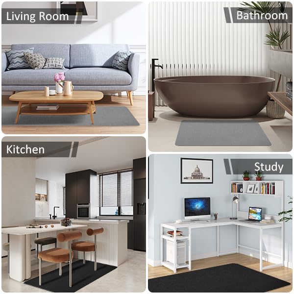 Image of Office Chair Mat for Hardwood Floor&Tile,55 inchx35 inch Anti-Slip Desk Chair Mat,Low-Pile Chair Mat,Multi-Purpose Hardwood Floor Protector for Office,Home (Light Grey, 35 * 55IN)