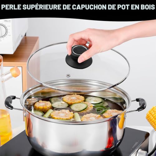 Duluok Boutons de Couvercles de Pot Poignée de Couvercle en Verre – vue 5