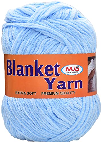 Image of M.G Enterprise Blanket Yarn Sky WL 400 gm Thick Chunky Knitting Wool Yarn. IGA