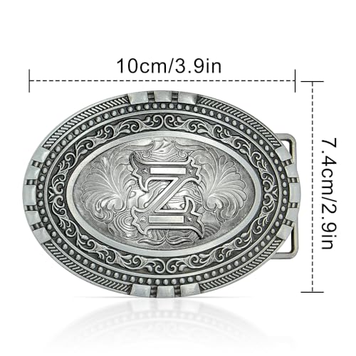 Hebillas de cinturón occidentales estilo vaquero con inicial para hombres y mujeres 2
