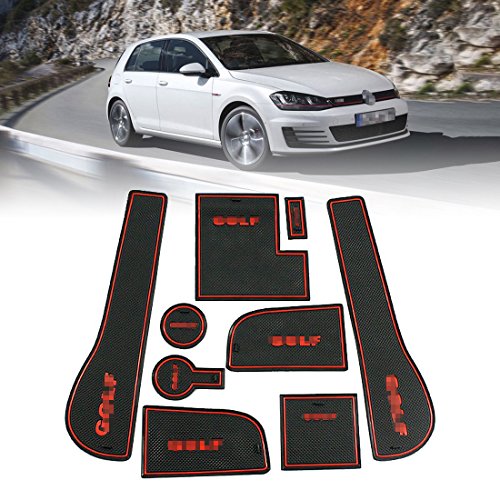 SUPAREE Puerta Seguridad Pad Cup Alfombrillas Decoracin Piezas -Auto Styling Alfombrilla de Goma Antideslizante Alfombrillas Puerta Interior Pera Golf 7