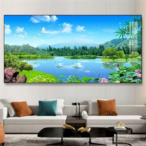 Diamond Painting Lac 70x200cm | Kit Complet Grand Format DIY