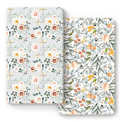 Grssder GX-BH-81 Stretchy Crib Sheets For Baby Girls, Ultra Soft Jersey Knit Fitted Crib Sheets 2 Pack, Universal Fits Most Toddler Crib Mattress Pads Safe And Snug cover