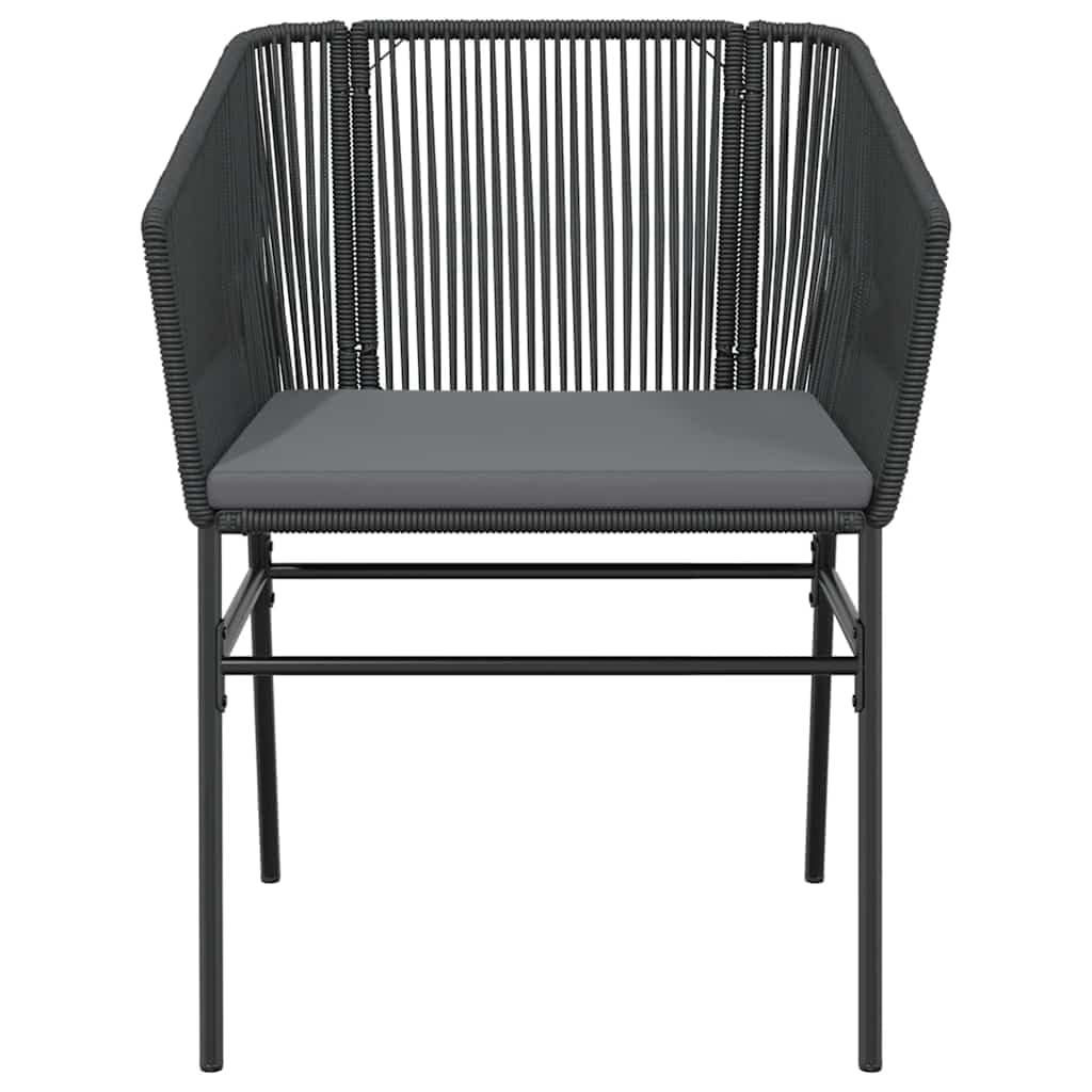 5-częściowy zestaw do jadalni ogrodowy, czarny, z polirattanu ze szklanym blatem, 140 x 70 cm, stół i 4 krzesła, odporny na działanie promieni UV, na taras, balkon