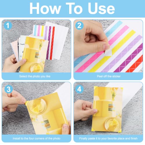 HAGOT 1428 Stück Fotoecken Selbstklebend Transparent, Foto Klebepads, Fotoecken, Klebeecken für Fotos für Scrapbook, Vielseitiges Fotokleber Fotoalbum Zubehör, Sicherer Foto Kleber für Fotoalbum