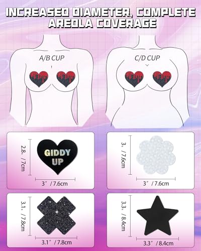 Image of CICKEE Nipple Pasties Black 9 Pairs Rave Pack Nipple Covers Stickers for Rave, Music Festivals, Beach or Daily Wear