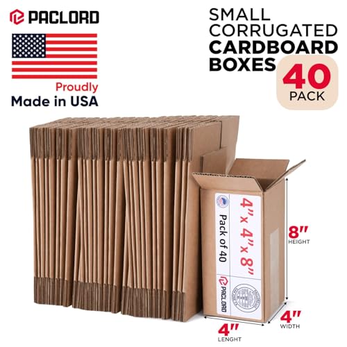 Image of Tall Cardboard Boxes 4 inchL x 4 inchW x 8 inchH (Pack of 40) - USA-Made Packing Boxes for Moving, Shipping, or Storage - USPS, UPS, FedEx Approved - Professional Packing Supplies for Moving | USA-Made Packing Boxes for Moving, Shipping, or Storage - USPS, UPS, FedEx Approved - Professional Packing Supplies