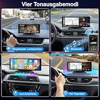 10,26 Zoll Car Play Display - Wireless Android Auto-anzeige Carplay Display mit Navigation 4K Dashcam 1080P Rückfahrkamera IPS Touchscreen Bluetooth Mirror Link Split Screen FM Radio/AUX 64G TF – Ansicht 7