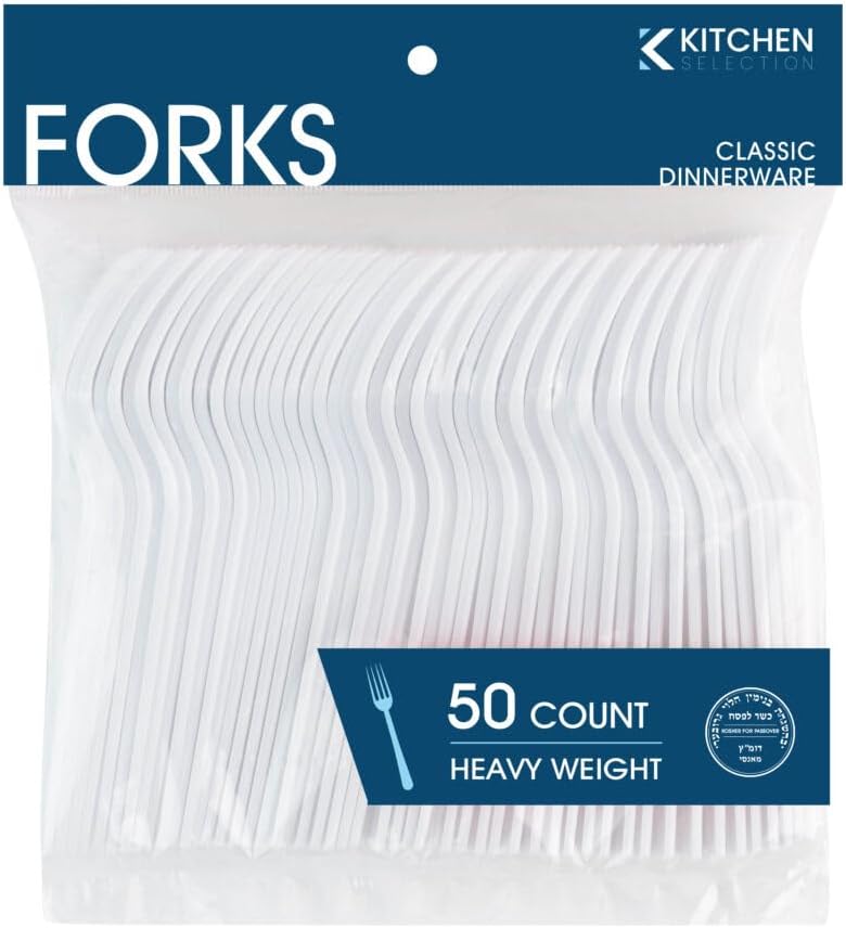 Disposable Forks - 1200 Count - White Plastic Heavy Weight - for Parties, Catering and Events