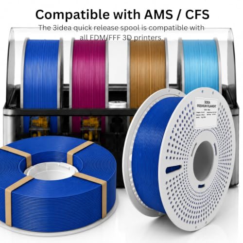 Image of 3IDEA PLA-CF 3D Printer Blue Filament 1.75mm, Carbon Fiber Reinforced PLA Filament, Blue, Reusable Spool, 1kg Roll, Dimensional Accuracy ±0.02mm, Compatible with Most FDM 3D Printers