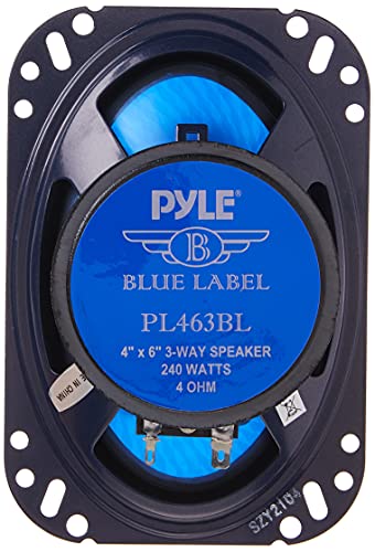 Pyle 4'' X 6'' Three Way Sound Speaker System - Pro Mid Range Triaxial Loud Audio 240 Watt Per Pair W/ 4 Ohm Impedance And 3/4'' Piezo Tweeter For Car Component Stereo Pl463Bl #TOP3
