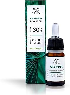 DEIVA bio | Olympia | huile de cbd bio | Huile de CBD 25% et CBG 5% | 10 ml | RBF BIO FITOCOMPLEX | Avec MTC | Certificat biologique | UE