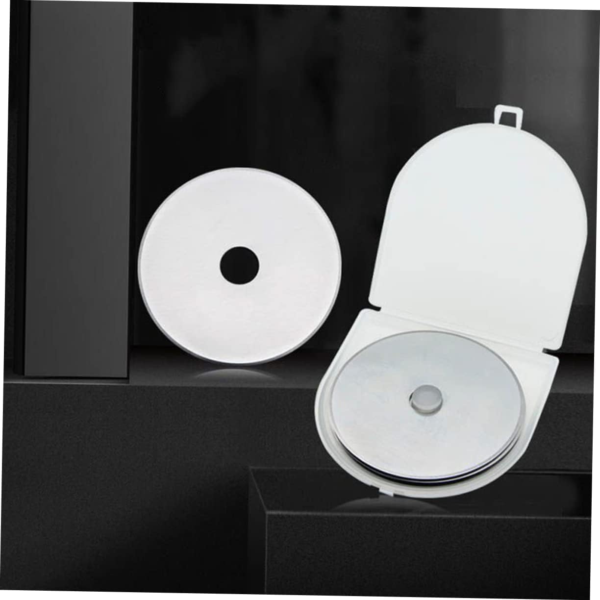 DOITOOL 60mm Rotary Cutter Blades for Fabric Leather and Paper Crafts with Storage Case Round Cutting Wheel Blades for Sewing and Quilting Projects