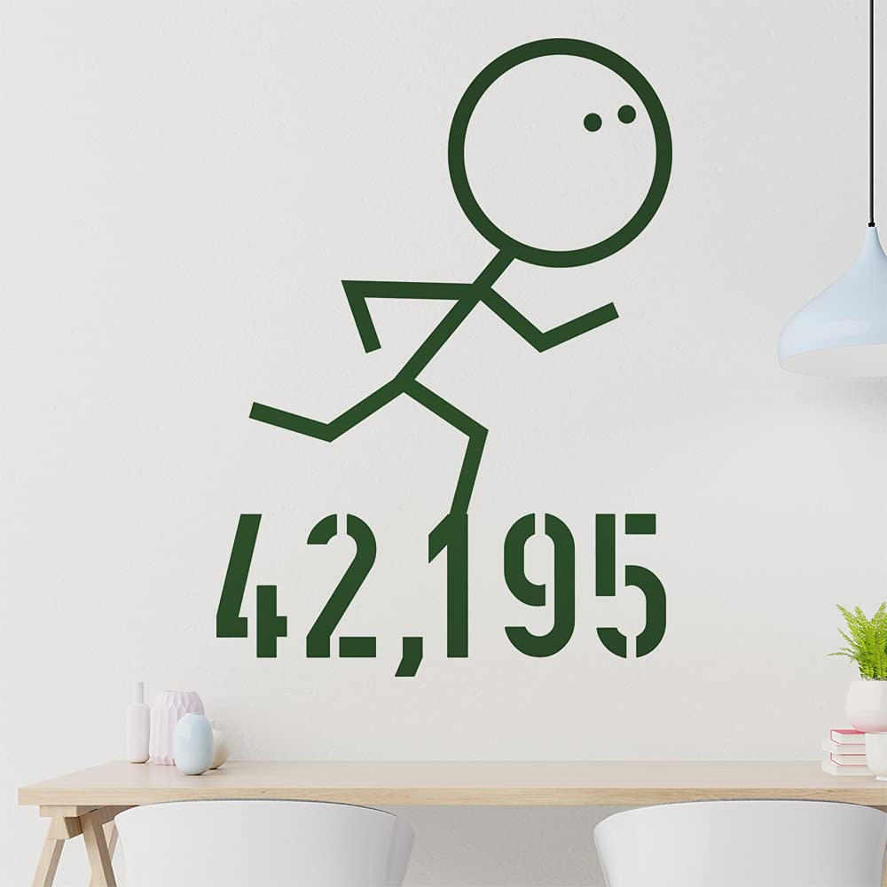 42,195 run Strich Wandtattoo in 6 Größen - Wandaufkleber Wall Sticker - Dekoration, Küche, Wohnzimmer, Schlafzimmer, Badezimmer