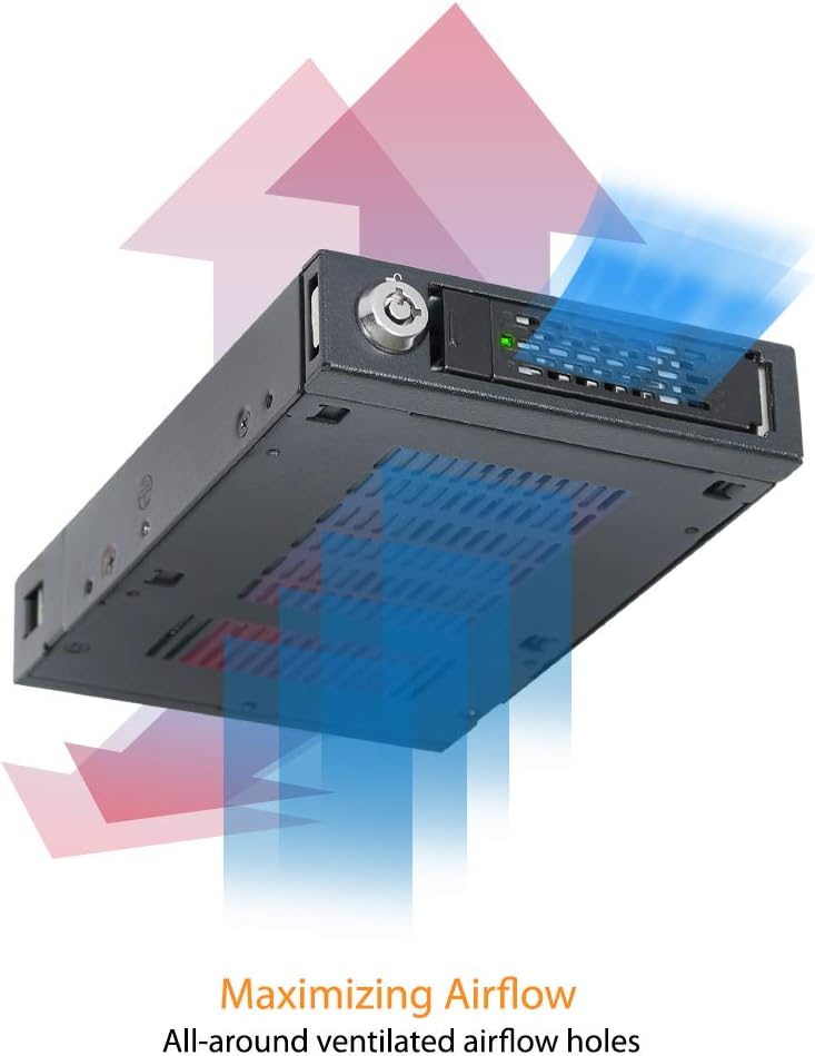 ICY DOCK 2.5” U.2 NVMe SSD PCIe 3.0/4.0 Mobile Rack for External 3.5” Drive Bay | ToughArmor MB601VK-1B