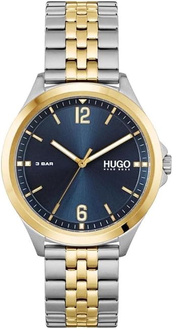 HUGO Mens Quartz Watch with Stainless Steel Strap, Two Tone, 20 Model 1530219
