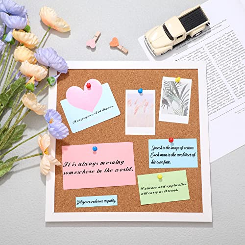 8 Packs Cork Bulletin Board With Frame, Decorative Linen Bulletin Corkboard Small Push Pin Board With 32 Push Pin 16 Clips For Office School Home Wall Picture Photo(White,Square) #TOP4