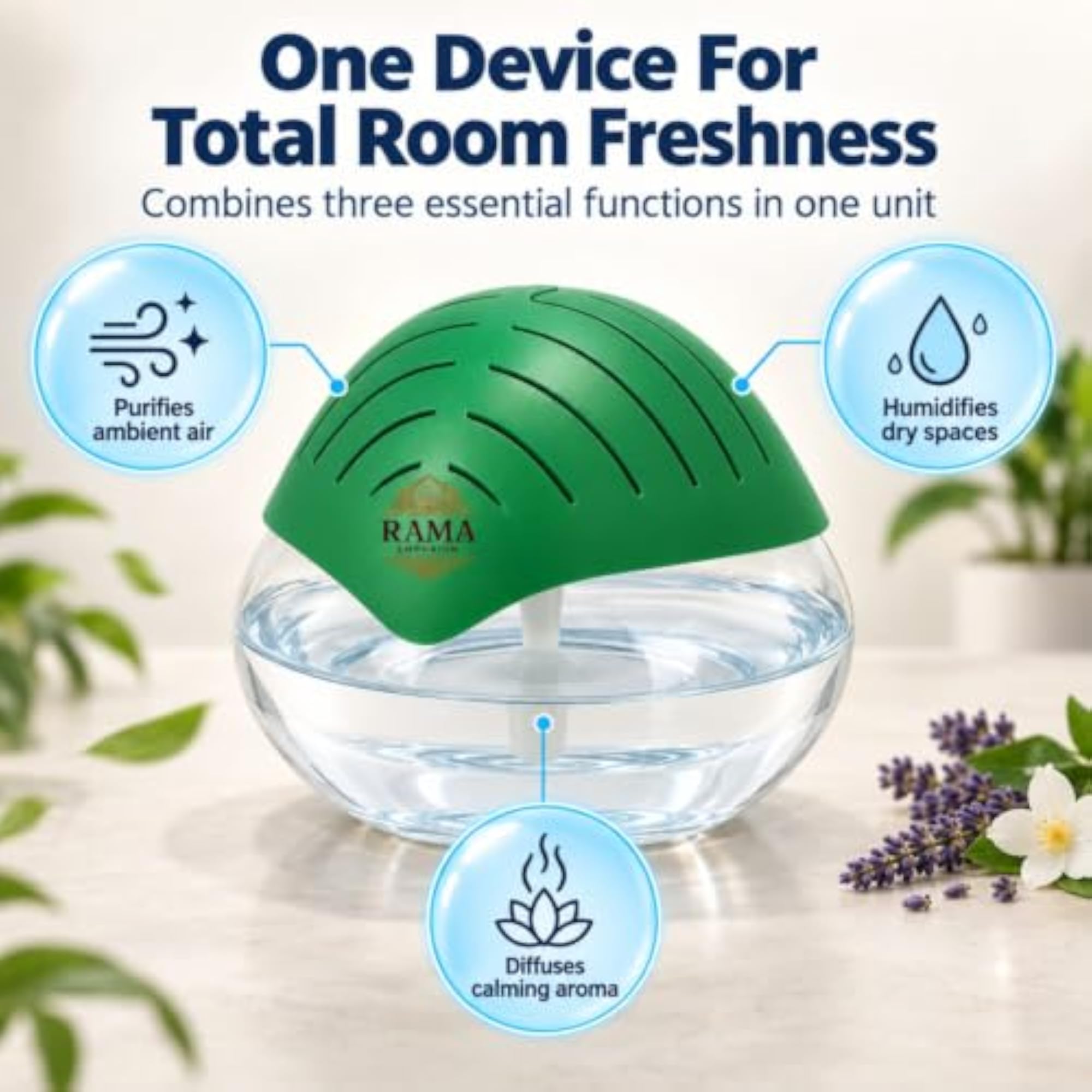 Portable 3-in-1 Air Purifier, Aroma Diffuser & Air Humidifier