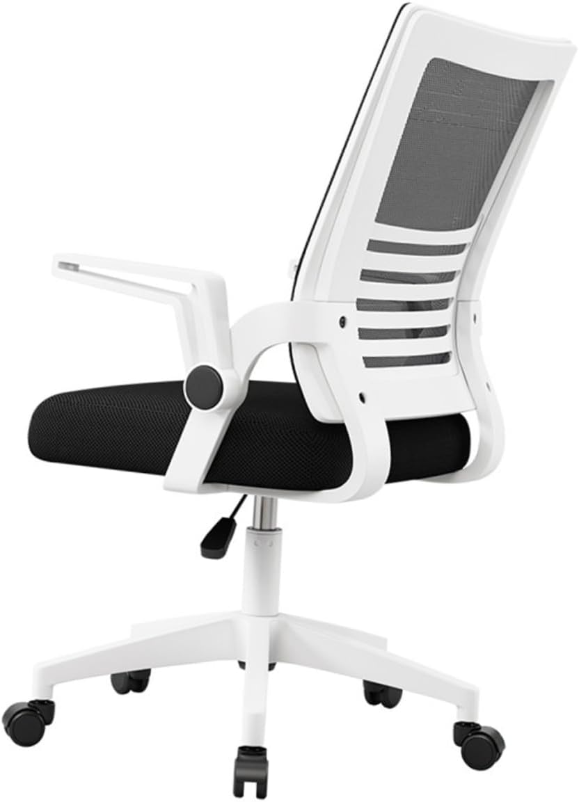 Ergonomic Swivel Office Chair with Armrests Mesh Design for Comfort and Support for Home Office and Student Use and White