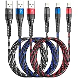 3Colorful iPhone Lightning Cable 6FT 3Packs Premium USB Charging Cord, Apple MFi Certified for iPhon