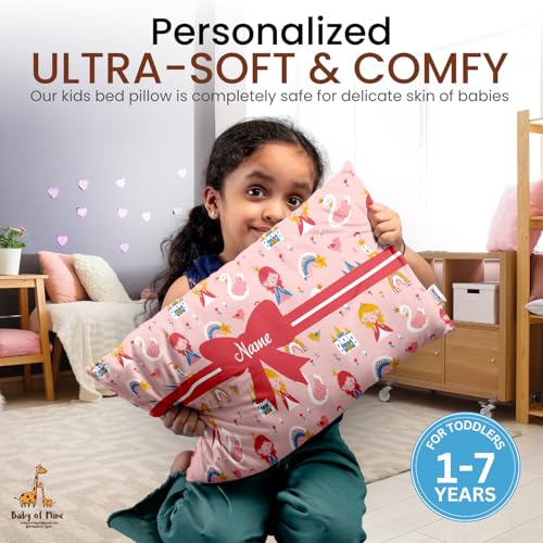 Image of Personalised Premium Baby Pillow - Super Soft Cotton Cushion for Kids (1 Month-5 Years), Cute Cartoon & Animal Prints, Neck Support, Head Shaping Pillow for Baby Sleep & Bedtime Comfort