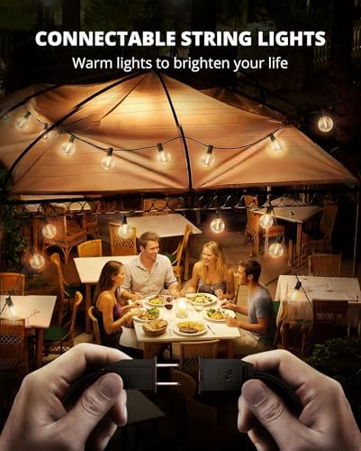 VIPAR Outdoor String Lights 30FT G40 LED Patio Lights Waterproof 13 Bulbs - 3