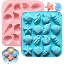 2PCS Seashell Chocolate Molds Shell Mold Ocean Theme Mold Beach Themed Candy Molds for Candy Chocolate Cake Decorations
