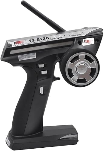 JoiJoy Flysky FS-GT3C 2.4GHz 3CH AFHDS Transmisor RC con receptor para coche RC barco, negro,