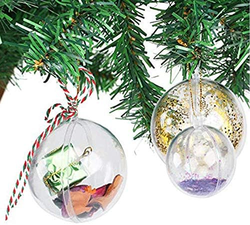 5cm 20pcs Christmas Baubles Clear Fillable Christmas Ball Xmas Decor