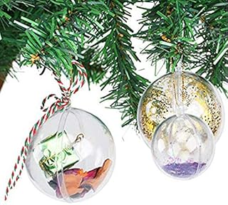 5cm 20pcs Christmas Baubles Clear Fillable Christmas Ball Xmas Decor