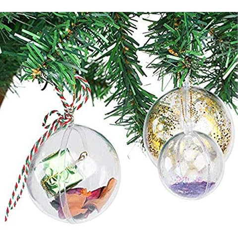 20 Bolas Navidad Acrílico Transparente Uten Cover