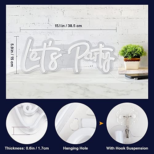 Let's Party Neon Signs, Arrinew LED Neon Light Sign for Wall Decor, Art Decorative Let's Party Neon Lights for Bachelorette Party, Engagement Party, Birthday Party,Wedding Party Warm White Let's Party Neon Signs, Arrinew LED Neon Light Sign for Wall Decor, Art Decorative Let's Party Neon Lights for Bachelorette Party, Engagement Party, Birthday Party,Wedding Party Warm White
